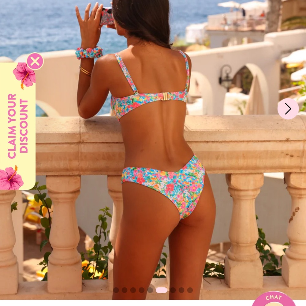 Ditzy Underwire Bra Bikini Top - Mermaid Garden - Picture 3 of 3